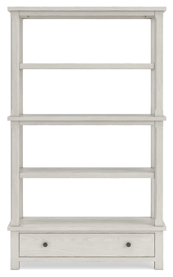 Robbinsdale Antique White 75" Bookcase by Ashley at Eve Furniture