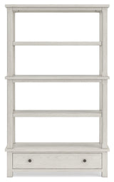Robbinsdale Antique White 75" Bookcase by Ashley at Eve Furniture