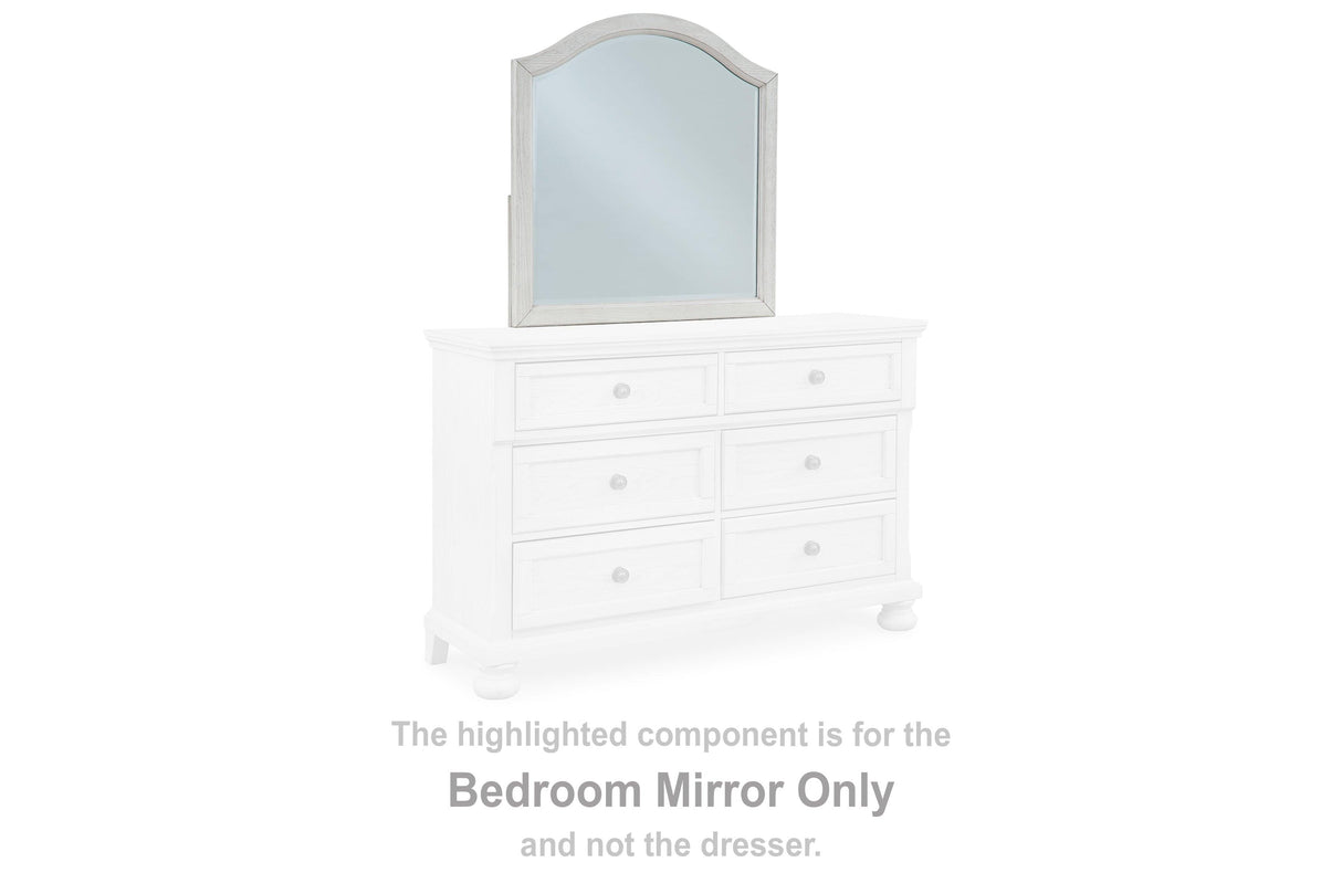 Robbinsdale Antique White Bedroom Mirror (Mirror Only) by Ashley at Eve Furniture