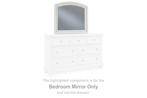 Robbinsdale Antique White Bedroom Mirror (Mirror Only) by Ashley at Eve Furniture