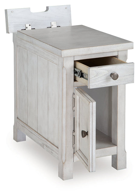 Robbinsdale Antique White Chairside End Table by Ashley at Eve Furniture