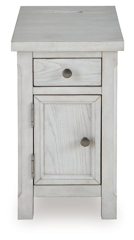Robbinsdale Antique White Chairside End Table by Ashley at Eve Furniture