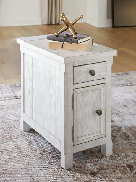 Robbinsdale Antique White Chairside End Table by Ashley at Eve Furniture