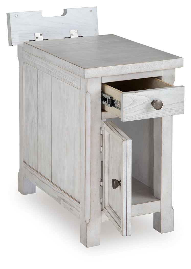 Robbinsdale Antique White Chairside End Table by ASHLEY FURNITURE at Eve Furniture