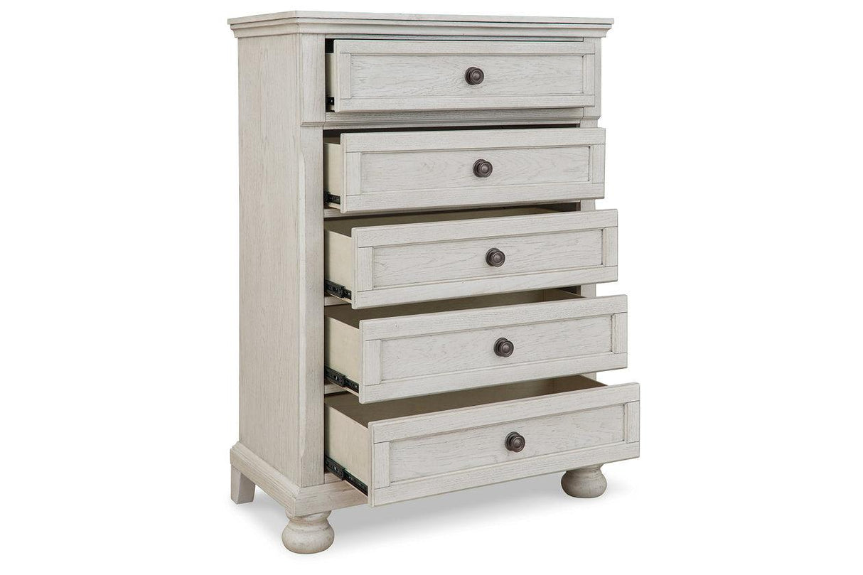 Robbinsdale Antique White Chest of Drawers by Ashley at Eve Furniture