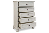 Robbinsdale Antique White Chest of Drawers by Ashley at Eve Furniture