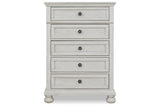 Robbinsdale Antique White Chest of Drawers by Ashley at Eve Furniture