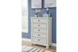 Robbinsdale Antique White Chest of Drawers by Ashley at Eve Furniture
