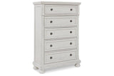 Robbinsdale Antique White Chest of Drawers by Ashley at Eve Furniture