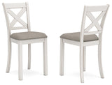 Robbinsdale Antique White Counter Height Barstool, Set of 2 by Ashley at Eve Furniture