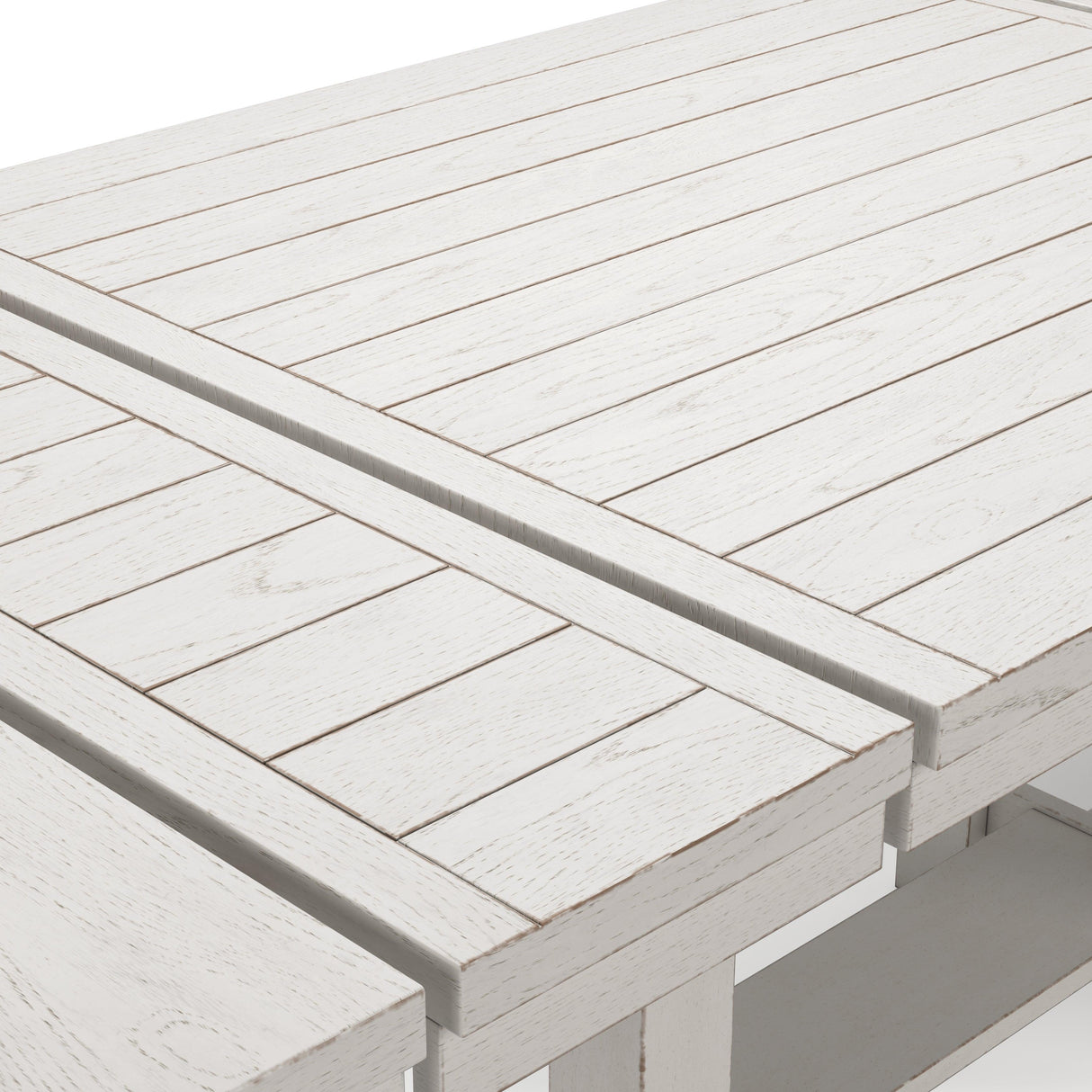 Robbinsdale Antique White Counter Height Dining Table and 6 Barstools and Bench by Ashley at Eve Furniture