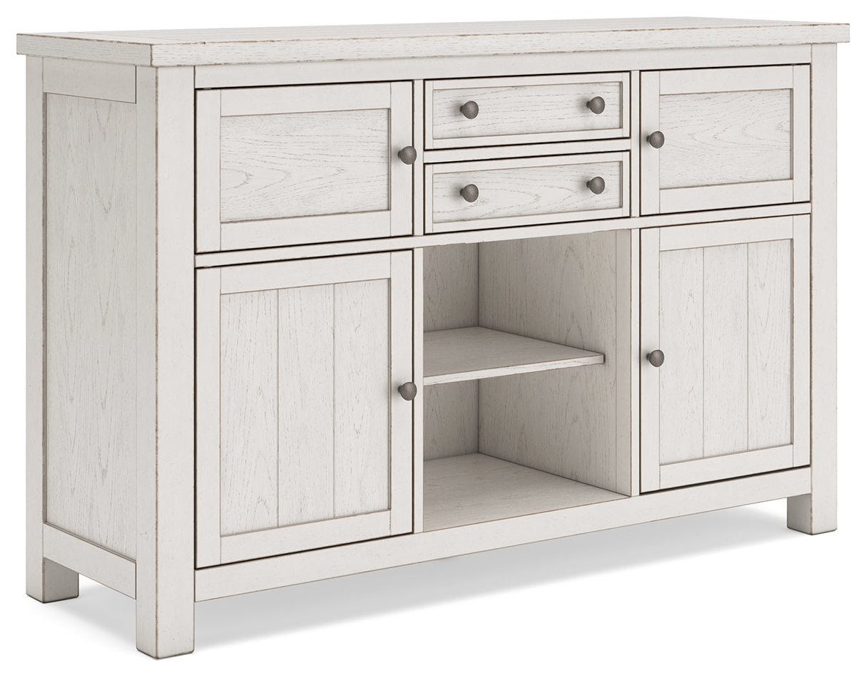 Robbinsdale Antique White Dining Server by Ashley at Eve Furniture