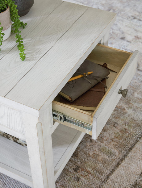 Robbinsdale Antique White End Table by Ashley at Eve Furniture
