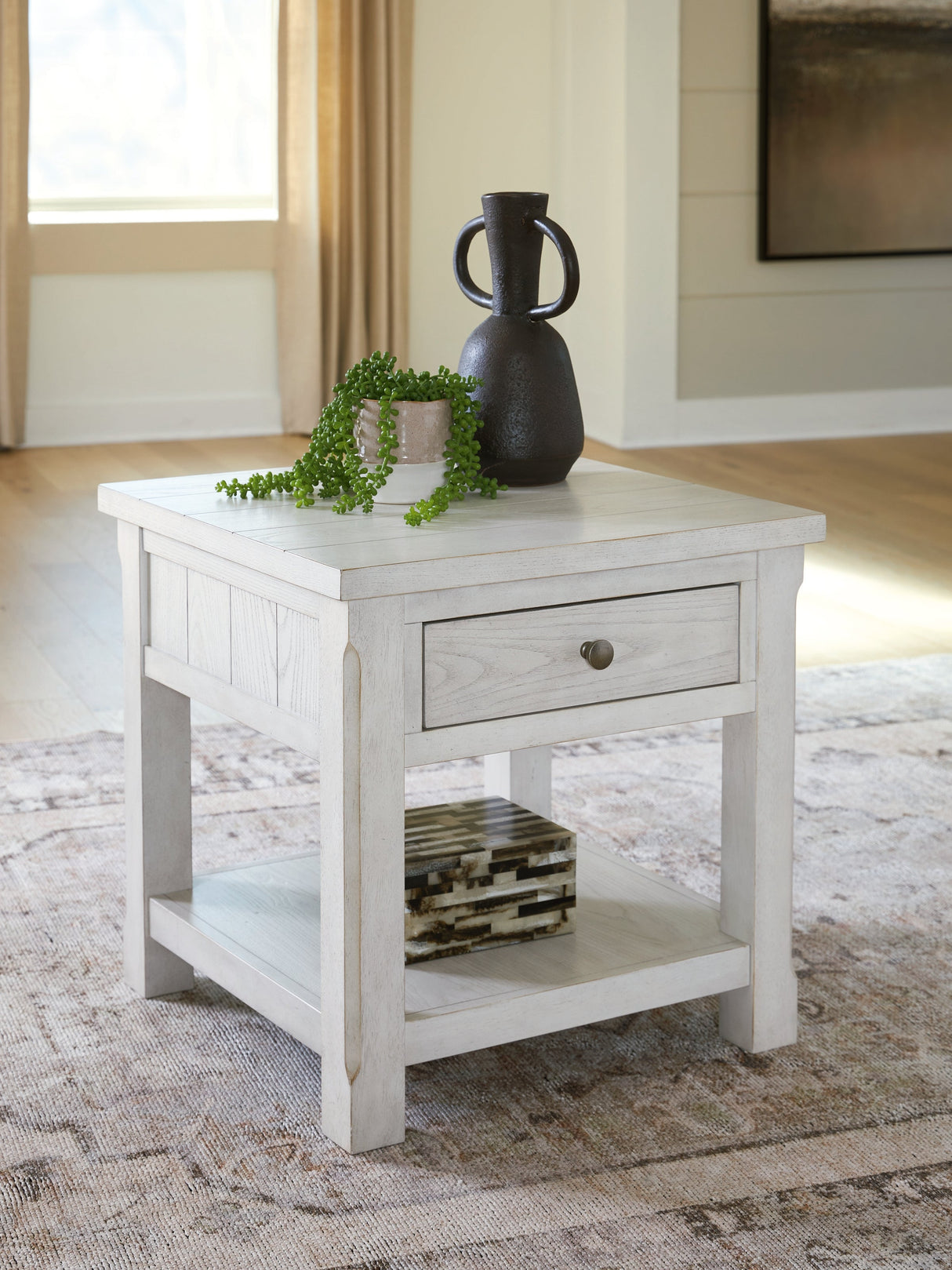 Robbinsdale Antique White End Table by ASHLEY FURNITURE at Eve Furniture