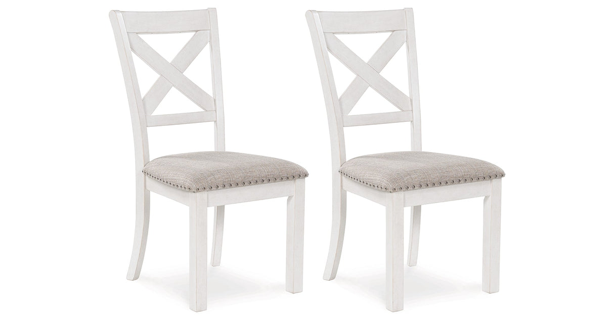 Robbinsdale Antique White Extendable Dining Room Set by Ashley at Eve Furniture