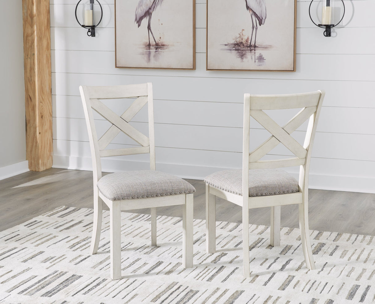 Robbinsdale Antique White Extendable Dining Room Set by Ashley at Eve Furniture