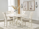 Robbinsdale Antique White Extendable Dining Room Set by Ashley at Eve Furniture