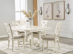 Robbinsdale Antique White Extendable Dining Room Set by Ashley at Eve Furniture
