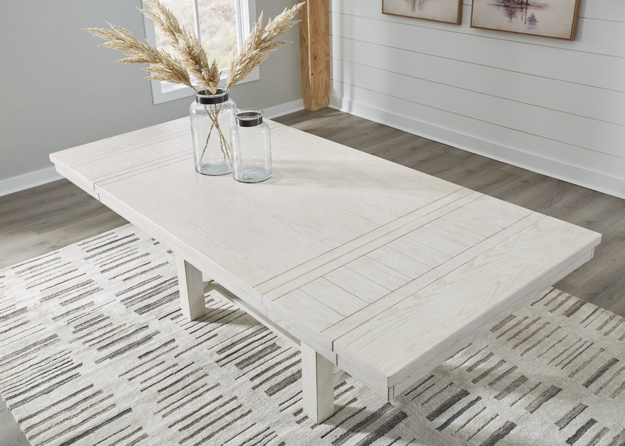 Robbinsdale Antique White Extendable Dining Room Set by Ashley at Eve Furniture