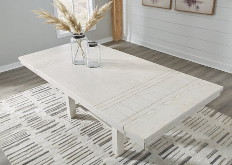 Robbinsdale Antique White Extendable Dining Room Set by Ashley at Eve Furniture