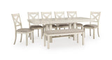 Robbinsdale Antique White Extendable Dining Room Set by Ashley at Eve Furniture