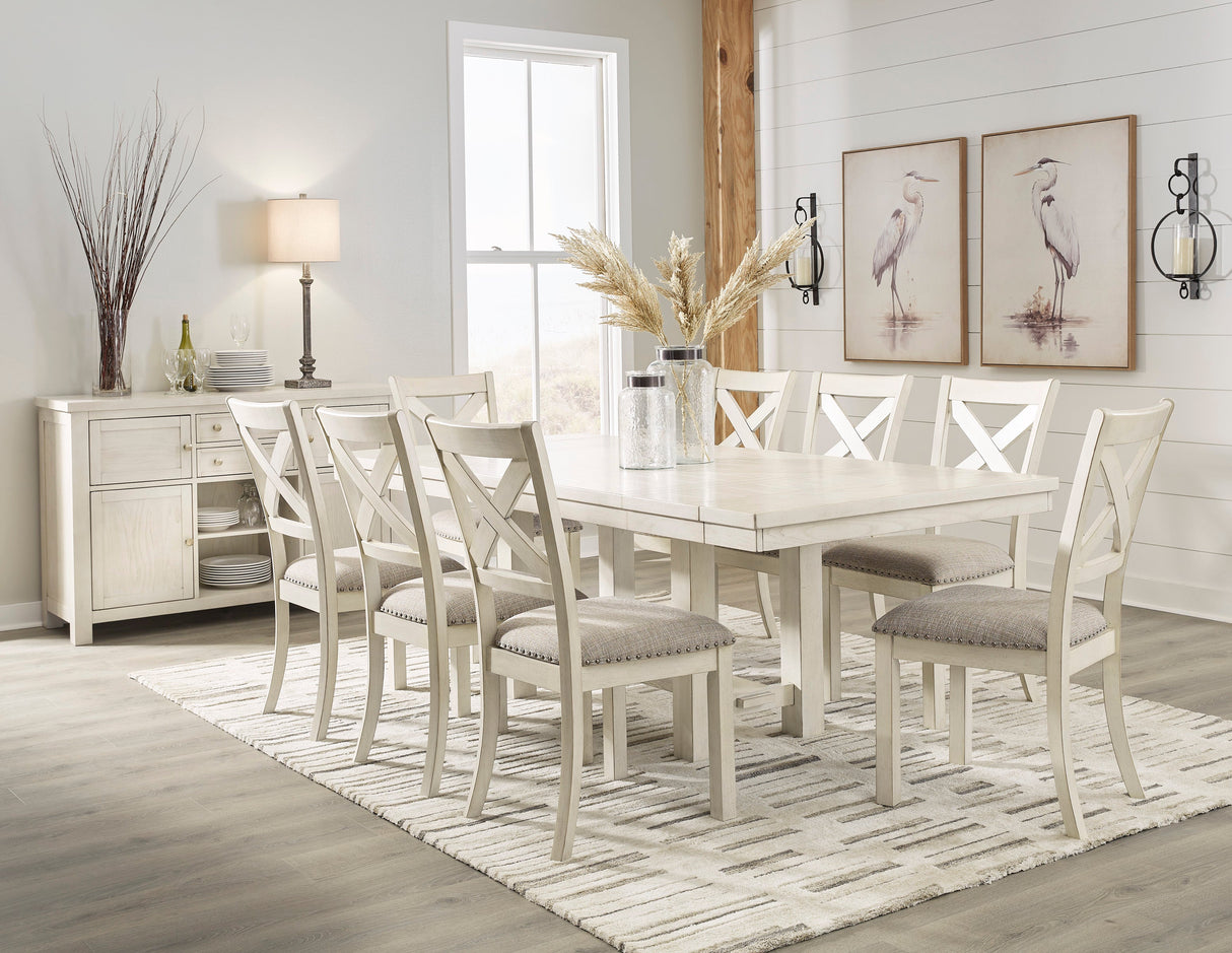 Robbinsdale Antique White Extendable Dining Room Set by Ashley at Eve Furniture