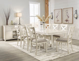 Robbinsdale Antique White Extendable Dining Room Set by Ashley at Eve Furniture