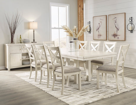 Robbinsdale Antique White Extendable Dining Room Set by Ashley at Eve Furniture