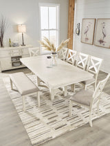 Robbinsdale Antique White Extendable Dining Room Set by Ashley at Eve Furniture