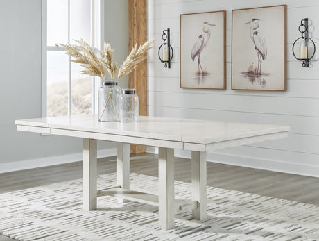Robbinsdale Antique White Extendable Dining Room Set by Ashley at Eve Furniture