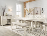 Robbinsdale Antique White Extendable Dining Room Set by Ashley at Eve Furniture
