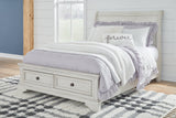 Robbinsdale Antique White Full Sleigh Storage Platform Bed by Ashley at Eve Furniture