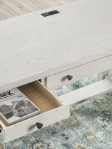 Robbinsdale Antique White Home Office Desk by Ashley at Eve Furniture
