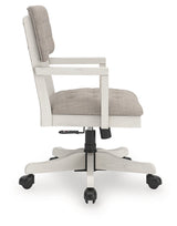 Robbinsdale Antique White Home Office Desk Chair by Ashley at Eve Furniture