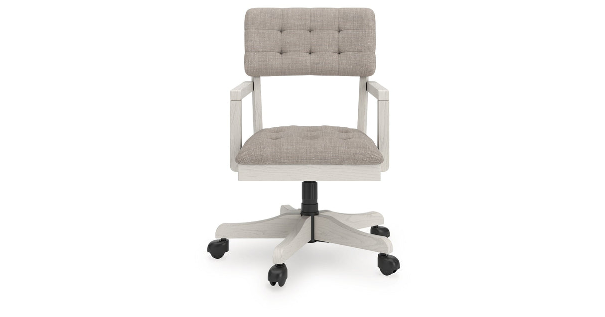 Robbinsdale Antique White Home Office Desk Chair by Ashley at Eve Furniture