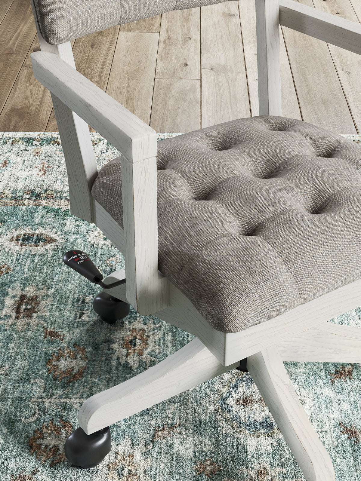 Robbinsdale Antique White Home Office Desk Chair by Ashley at Eve Furniture
