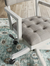Robbinsdale Antique White Home Office Desk Chair by Ashley at Eve Furniture