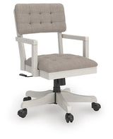 Robbinsdale Antique White Home Office Desk Chair by Ashley at Eve Furniture