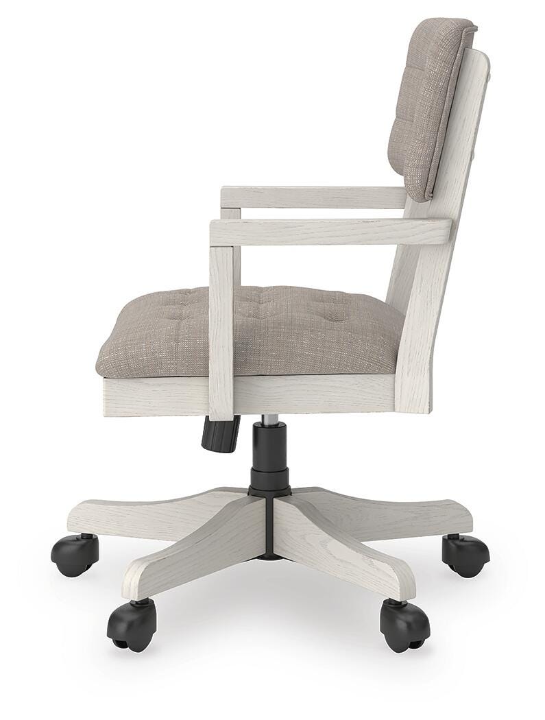 Robbinsdale Antique White Home Office Desk Chair by Ashley at Eve Furniture