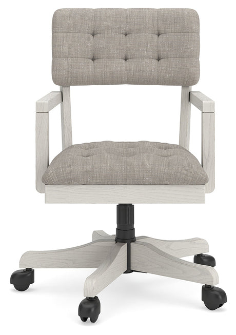 Robbinsdale Antique White Home Office Desk Chair by Ashley at Eve Furniture