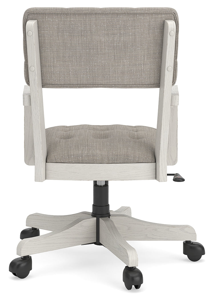 Robbinsdale Antique White Home Office Desk Chair by Ashley at Eve Furniture