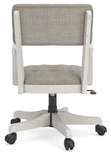 Robbinsdale Antique White Home Office Desk Chair by Ashley at Eve Furniture