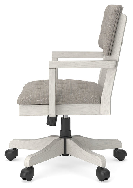 Robbinsdale Antique White Home Office Desk Chair by Ashley at Eve Furniture