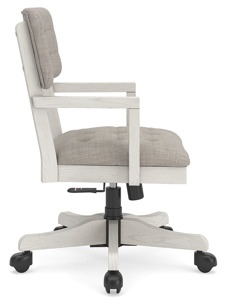 Robbinsdale Antique White Home Office Desk Chair by Ashley at Eve Furniture