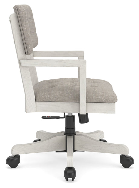 Robbinsdale Antique White Home Office Desk Chair by Ashley at Eve Furniture