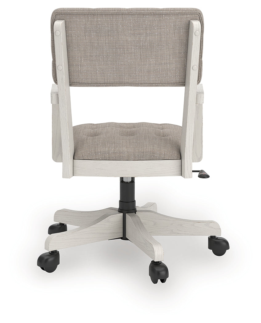 Robbinsdale Antique White Home Office Desk Chair by Ashley at Eve Furniture