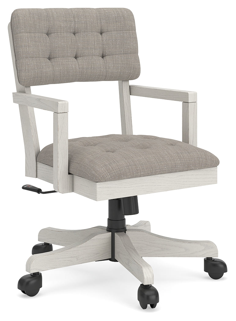 Robbinsdale Antique White Home Office Desk Chair by Ashley at Eve Furniture