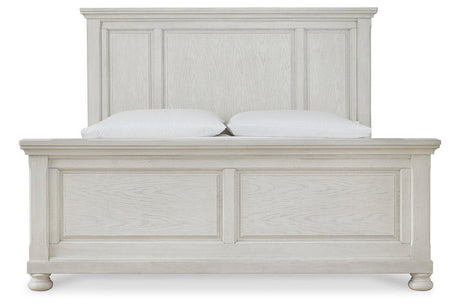 Robbinsdale Antique White King Panel Bed by Ashley at Eve Furniture