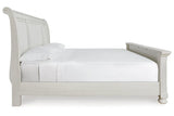 Robbinsdale Antique White King Sleigh Bed by Ashley at Eve Furniture