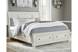 Robbinsdale Antique White King Sleigh Storage Platform Bed by Ashley at Eve Furniture